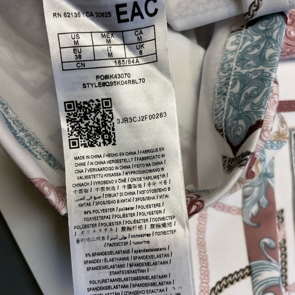 Guess strapless bodycon gold hardware tie vneck knee length dress size Medium - Picture 10 of 11